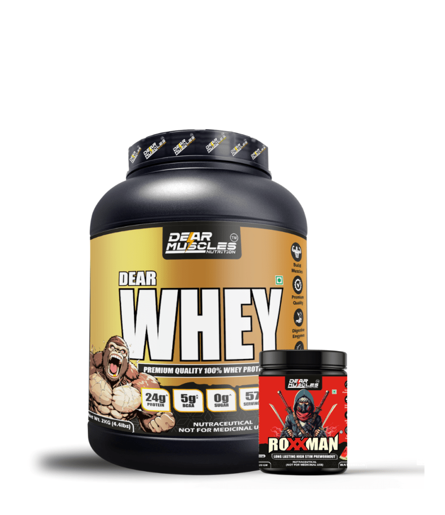 Dear Muscles Dear Whey Protein 4.4lbs & Roxxman Preworkout 320 GM