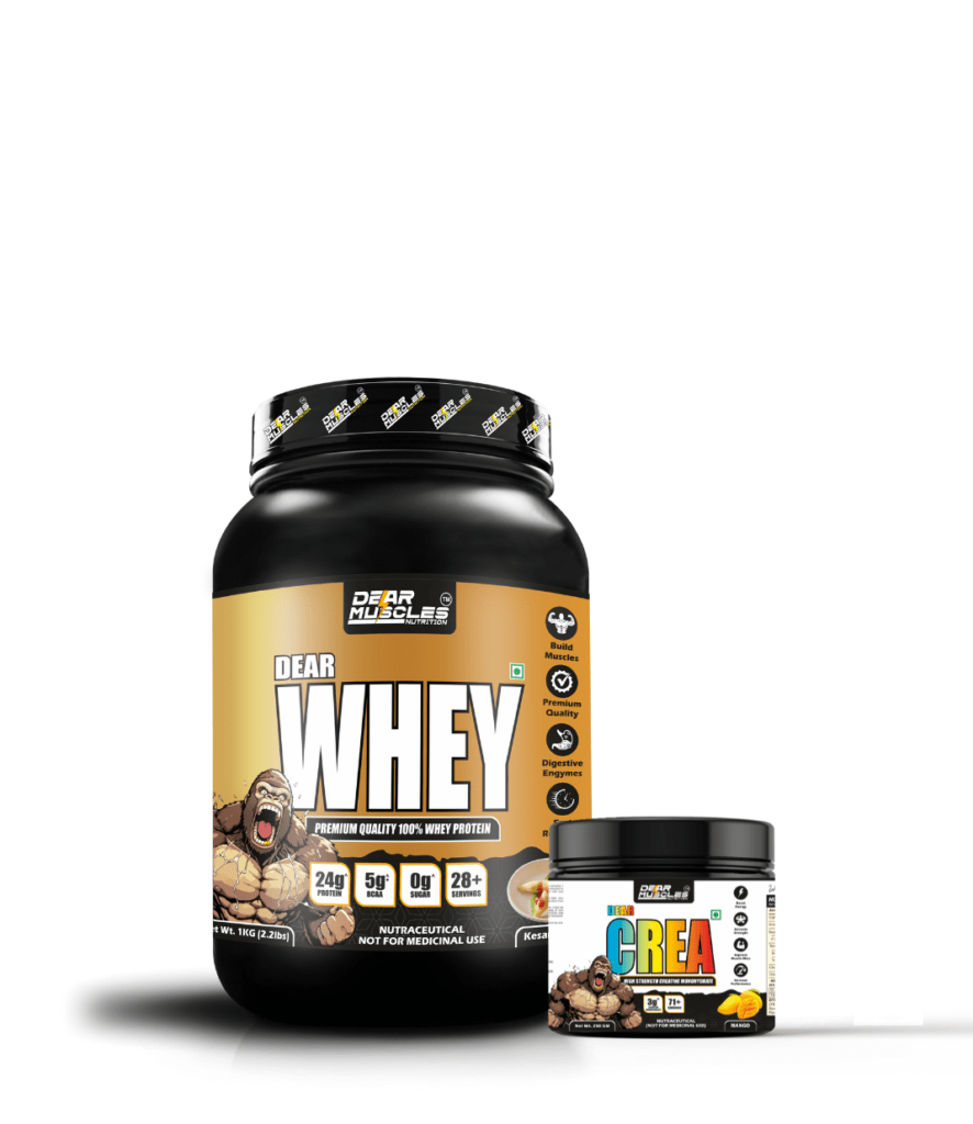 Dear Muscles Dear Whey Protein 2.2lbs & Dear Crea 100 Gm Unflavoured