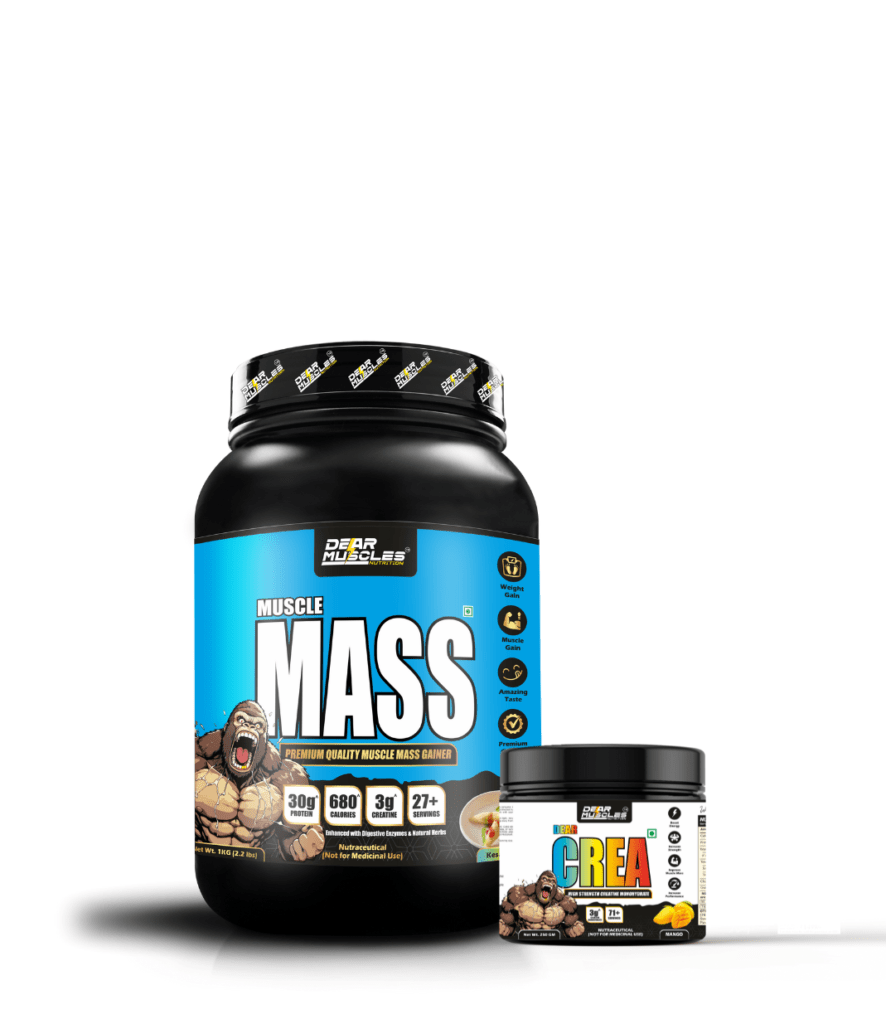 Dear Muscles Muscle Mass Gainer 2.2lbs & Dear Crea 100 Gm Unflavoured