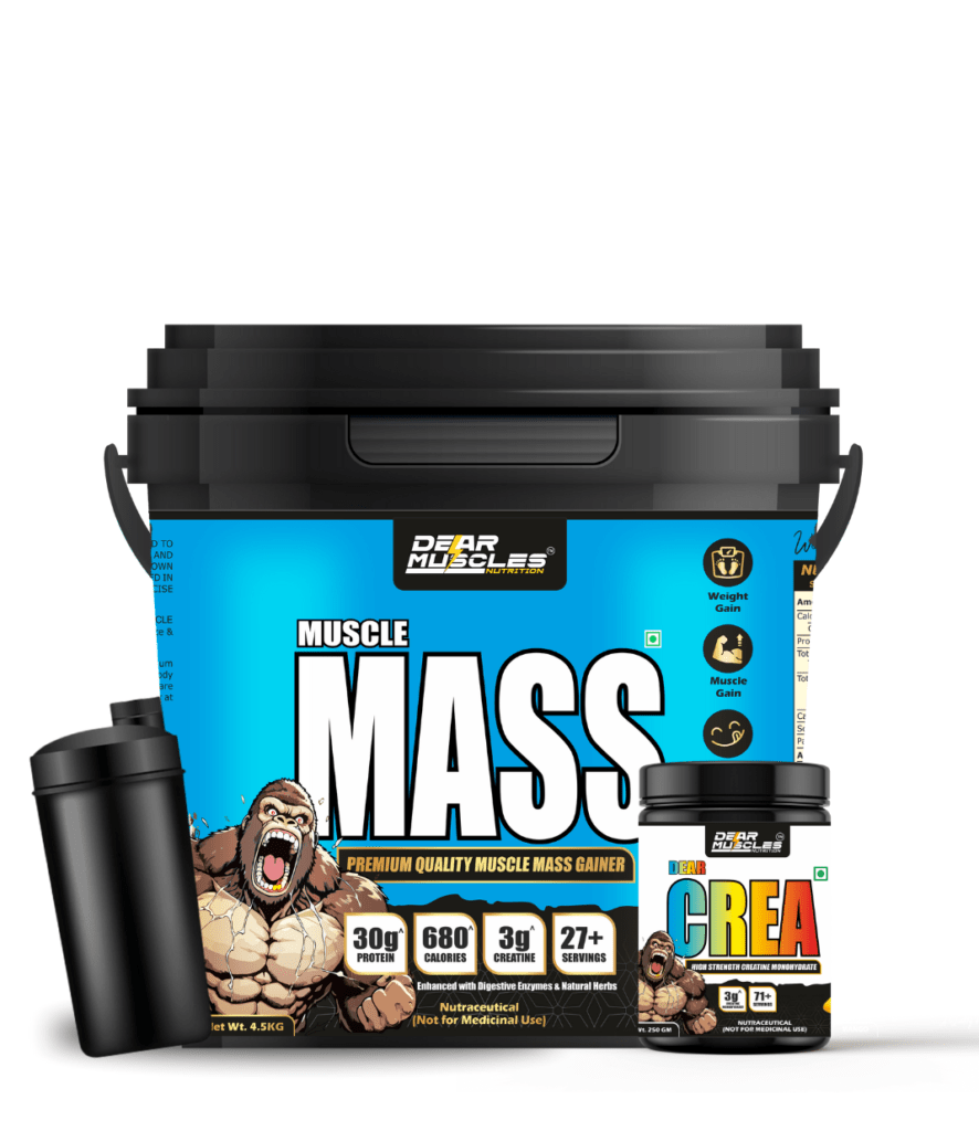 Muscle Mass Gainer 10lbs + Creatine Dear Crea 250Gm Unflavored