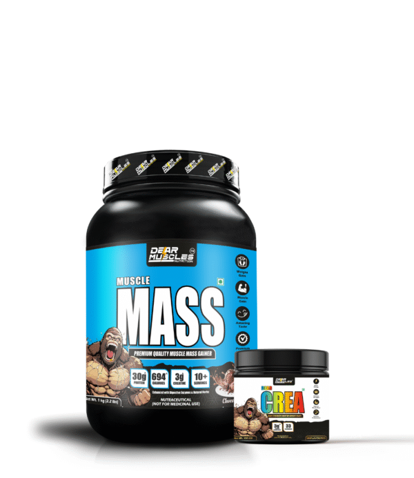 Dear Muscles Muscle Mass Gainer 2.2lbs & Dear Crea 100 Gm Unflavoured