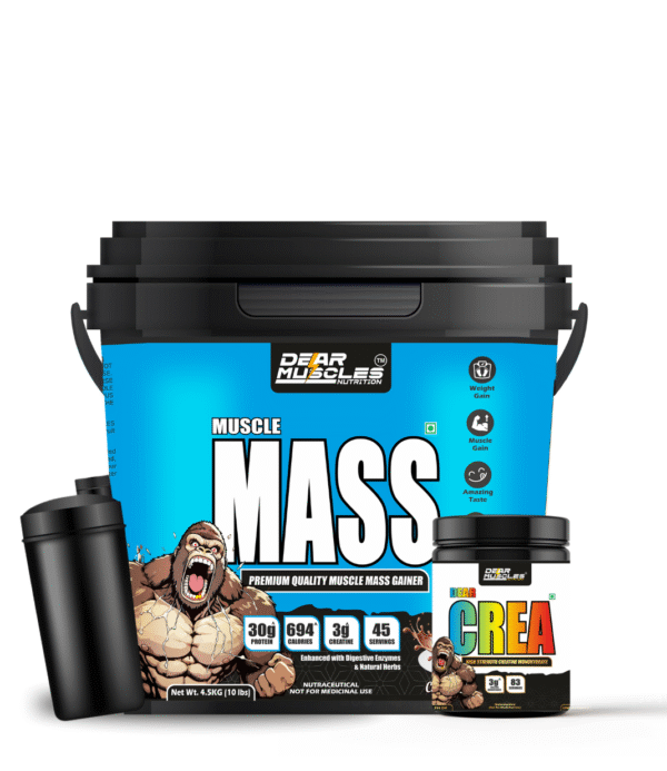 Muscle Mass Gainer 10lbs + Creatine 250Gm Unflavored