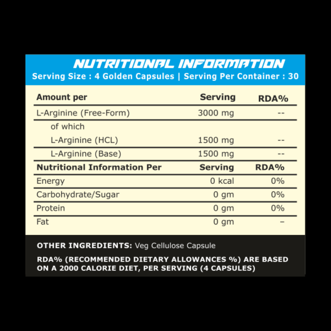Dear Muscles Nutrition Super L-Arginine 3000Mg - 120Caps - Image 2