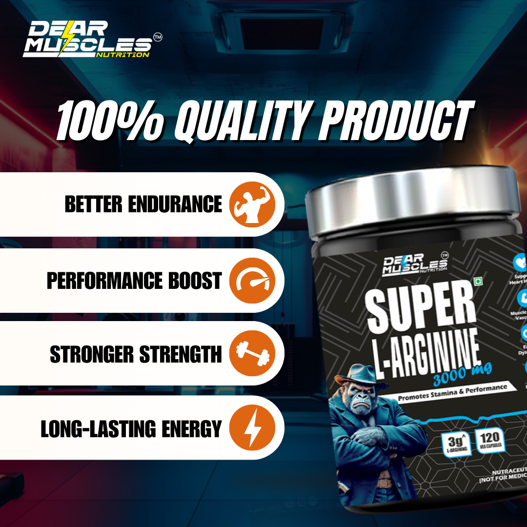 Dear Muscles Nutrition Super L-Arginine 3000Mg - 120Caps - Image 3