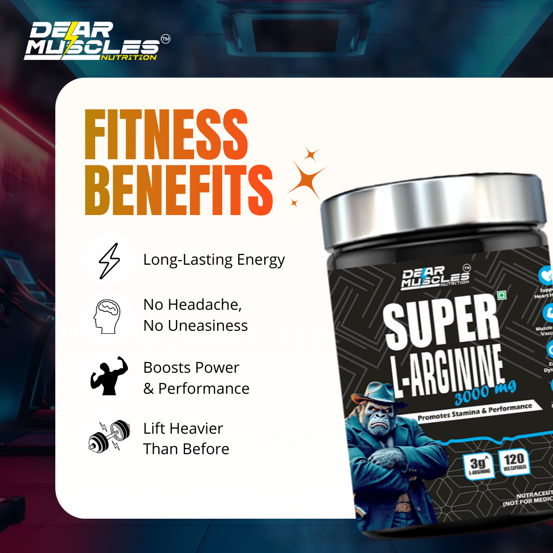 Dear Muscles Nutrition Super L-Arginine 3000Mg - 120Caps - Image 4